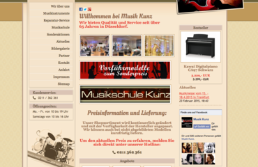 Webdesign Musikgeschäft, Musikhaus, Musikschule Düsseldorf