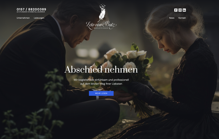 Webdesign Leto von Butz Bestattungen